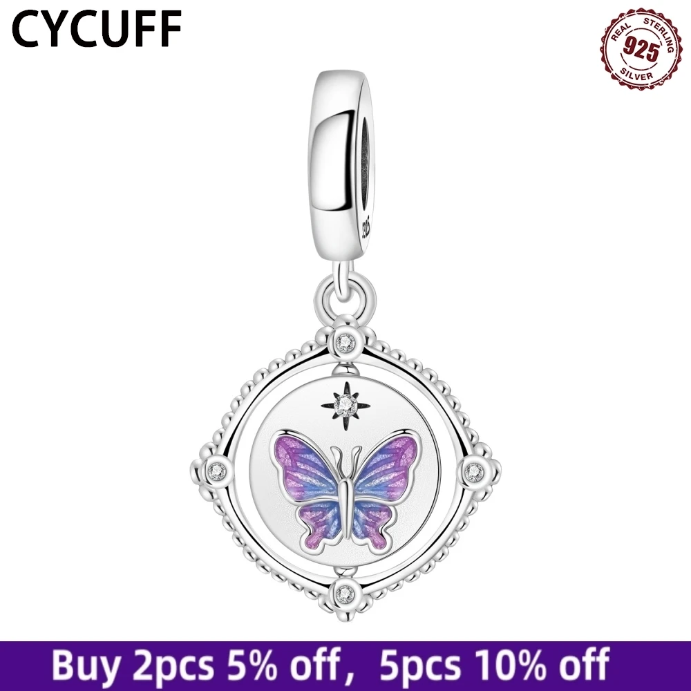 CYCUFF S25 Sterling Silver Turntable Vintage Butterfly Zircon Fit Original Pendants Bracelet Jewelry Party DIY Exquisite Gifts
CYCUFF S25 Sterling Silver Turntable Vintage Butterfly Zircon Fit Original Pendants Bracelet Jewelry Party DIY Exquisite Gifts