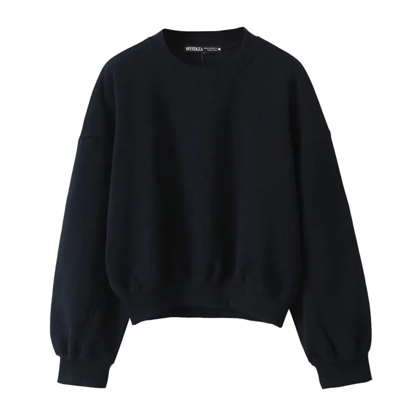 Basic Plush Sweatshirt for Women Autumn Casual Simple Long Sleeves O Neck Ribbed Trims Short Pullovers Female Pullovers
Basic Plush Sweatshirt for Women Autumn Casual Simple Long Sleeves O Neck Ribbed Trims Short Pullovers Female Pullovers
