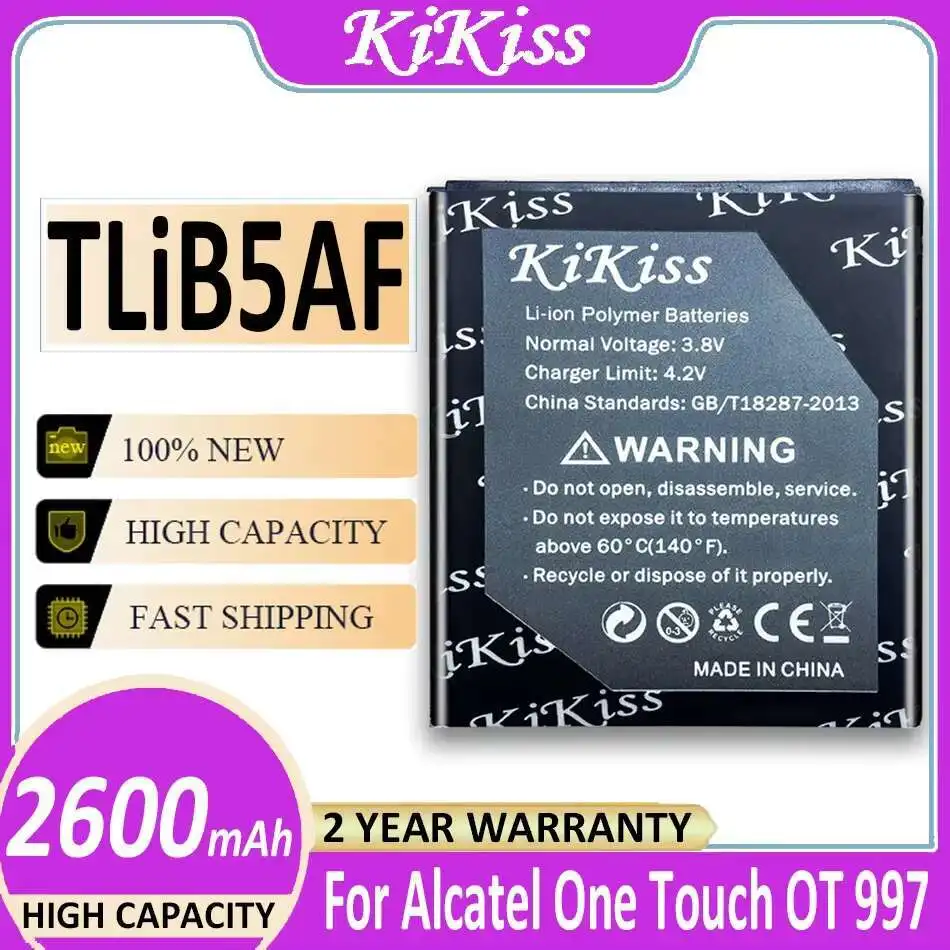 Battery TLiB5AF 2600mAh For Alcatel One Touch OT 997 997D Pop C5 OT 5036 5036D 5037 5037X 5037A 5037D For Tcl S800 S710 S810
Battery TLiB5AF 2600mAh For Alcatel One Touch OT 997 997D Pop C5 OT 5036 5036D 5037 5037X 5037A 5037D For Tcl S800 S710 S810