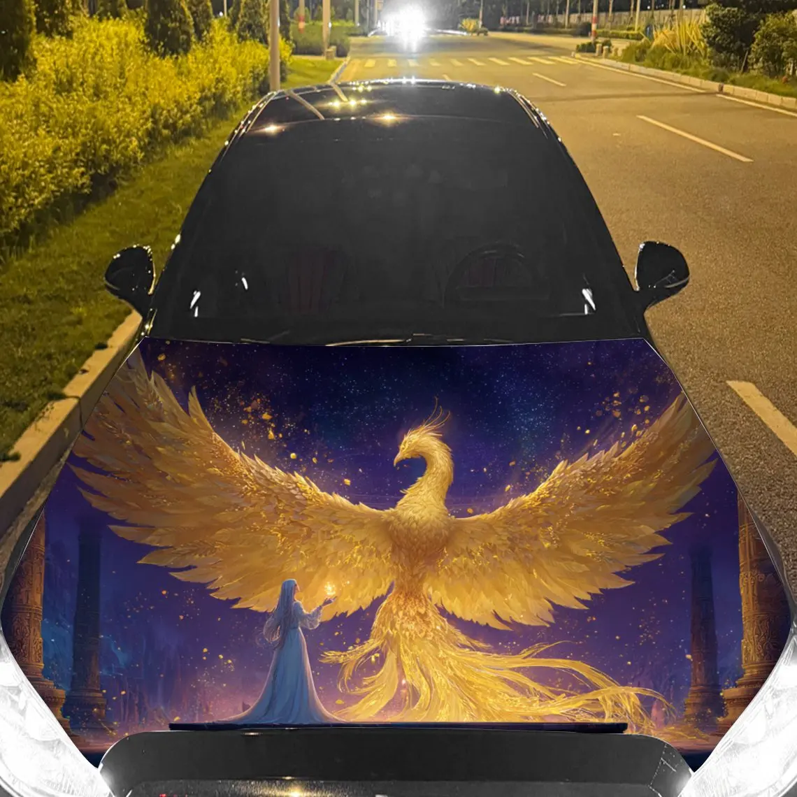 Golden - Feathered Phoenix Car Vinyl Wrap, PVC Material Waterproof Car Hood Sticker, Self-Adhesive Scratch-Resistant Stickers fo
Golden - Feathered Phoenix Car Vinyl Wrap, PVC Material Waterproof Car Hood Sticker, Self-Adhesive Scratch-Resistant Stickers fo