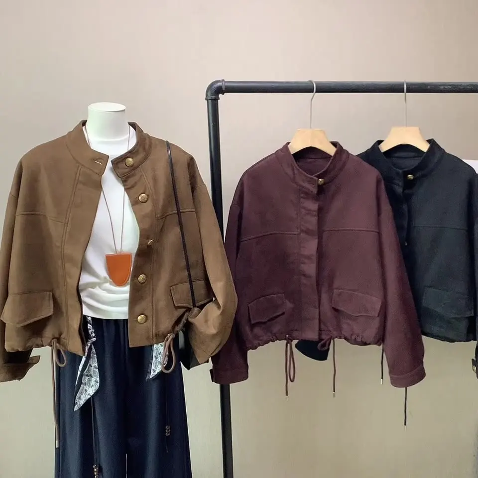 2025 Autumn/Winter New Short Jacket Women Fashion Casual Loose Single Breasted Drawstring Coat Female All-match Jackets Outwear
2025 Autumn/Winter New Short Jacket Women Fashion Casual Loose Single Breasted Drawstring Coat Female All-match Jackets Outwear
