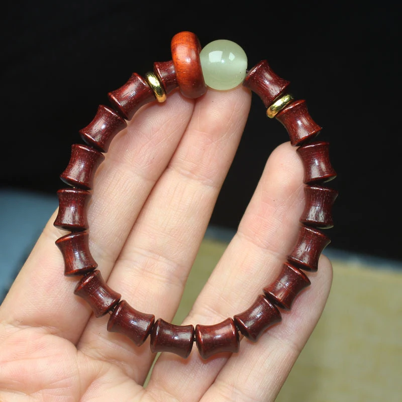 Blood Bamboo Joint Buddha Bead Bracelet with Loop, Small Leaf Purple Sandalwood Wooden Craft for Men and Women
Blood Bamboo Joint Buddha Bead Bracelet with Loop, Small Leaf Purple Sandalwood Wooden Craft for Men and Women