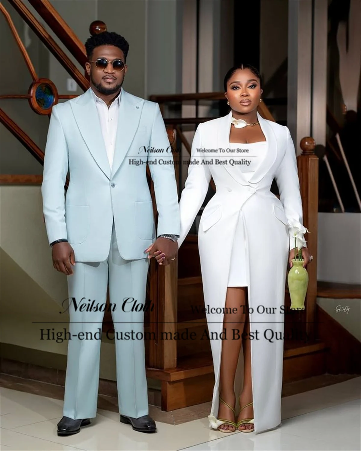 Sky Blue Peaked Lapel Male Prom Blazers 2 Pcs Sets One Button Groom Wedding Tuxedos Business Customized Slim Fit Costume Homme
Sky Blue Peaked Lapel Male Prom Blazers 2 Pcs Sets One Button Groom Wedding Tuxedos Business Customized Slim Fit Costume Homme