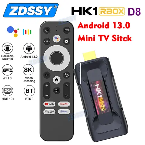 HK1 RBOX D8 Smart TV Box Android 13 RK3528 8K WIFI6 BT5.0 2G 16G 4G 32G TV Sticker MINI Dongle vs h96 max m3 m2 m1 gd1 Q1