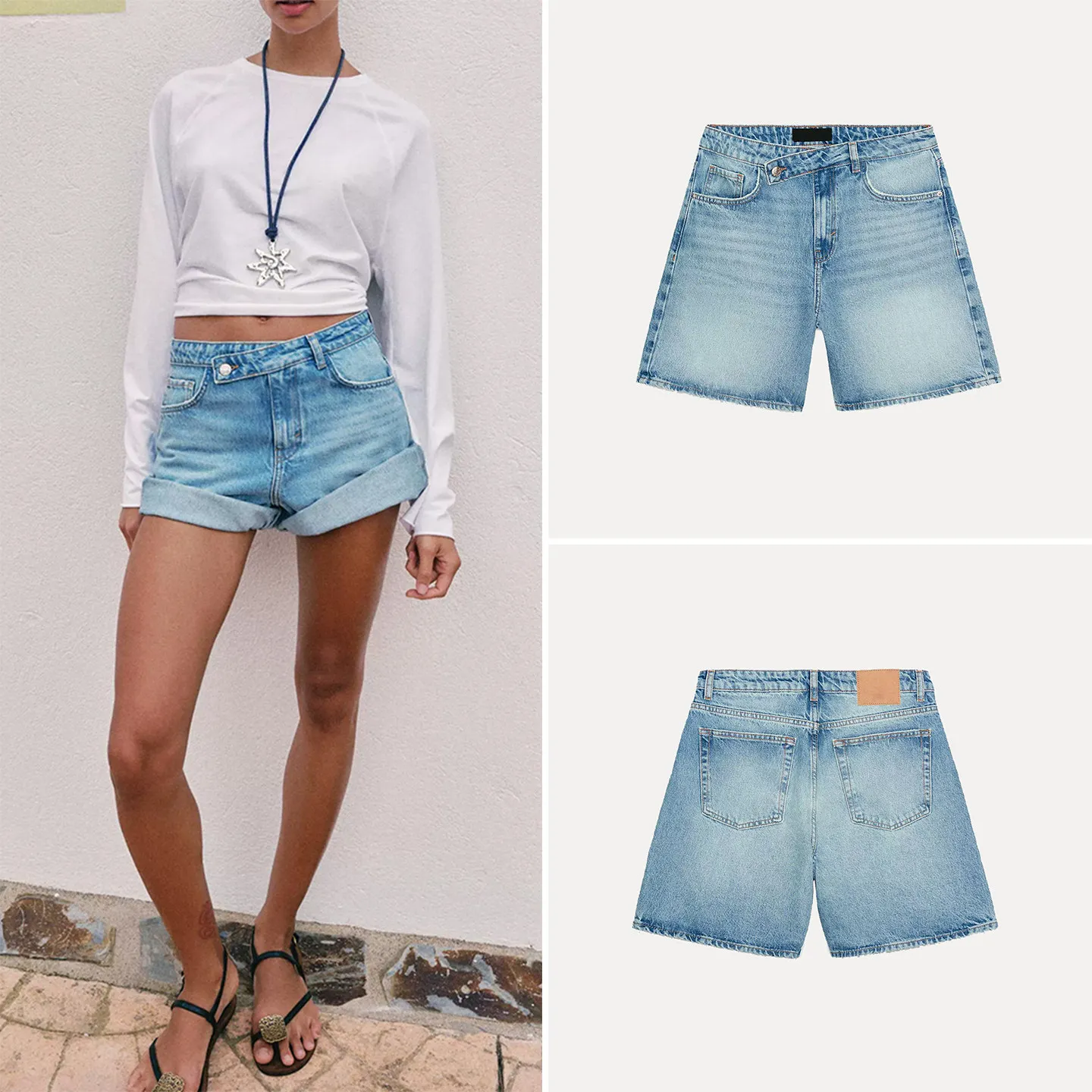 Summer Casual High Waist Wide Leg Jeans Shorts Women's Fashion 2026 New Style Double Button Denim Shorts Zadata Brand
Summer Casual High Waist Wide Leg Jeans Shorts Women's Fashion 2026 New Style Double Button Denim Shorts Zadata Brand