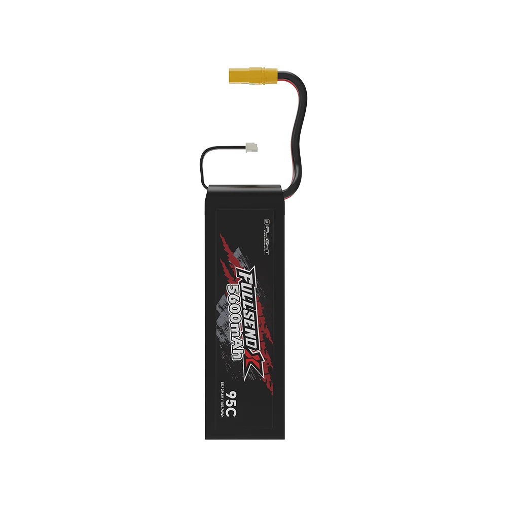 IFlight Fullsend 8S 5600mAh 29,6 V 95C LIPO батарея с разъемом XT90 для FPV частей
IFlight Fullsend 8S 5600mAh 29,6 V 95C LIPO батарея с разъемом XT90 для FPV частей