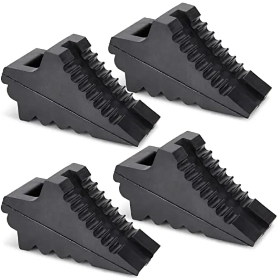 Wheel chocks for cars, RVs, trucks, trailers8T max GVW, 4-pack, rubber with anti-slip bottom, black, all-weather durability and
Wheel chocks for cars, RVs, trucks, trailers8T max GVW, 4-pack, rubber with anti-slip bottom, black, all-weather durability and