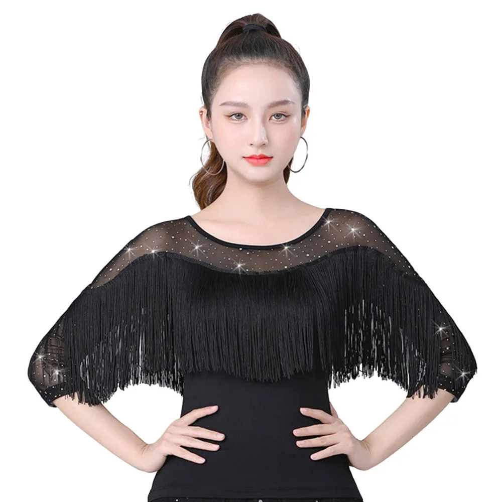 Модный топ с кисточками для латинских танцев, современная одежда для выступлений, вечерние платья, аксессуары для танцев, блестящая танцевальная одежда для женщин
Модный топ с кисточками для латинских танцев, современная одежда для выступлений, вечерние платья, аксессуары для танцев, блестящая танцевальная одежда для женщин