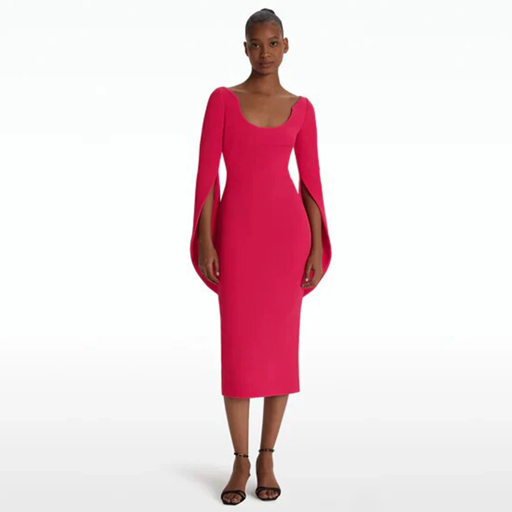 Elegant Party Dresses Woman Fuchsia Jersey Bespoke Occasion Gown Column&Sheath Square Neck Midi Dresses
Elegant Party Dresses Woman Fuchsia Jersey Bespoke Occasion Gown Column&Sheath Square Neck Midi Dresses