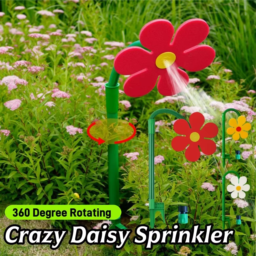 1-3PCS Crazy Spin Sprinkler Flower Shape Dancing Daisy Sprinklers 360 Rotating Water Spray for Yard Lawn Watering Garden Decor
1-3PCS Crazy Spin Sprinkler Flower Shape Dancing Daisy Sprinklers 360 Rotating Water Spray for Yard Lawn Watering Garden Decor