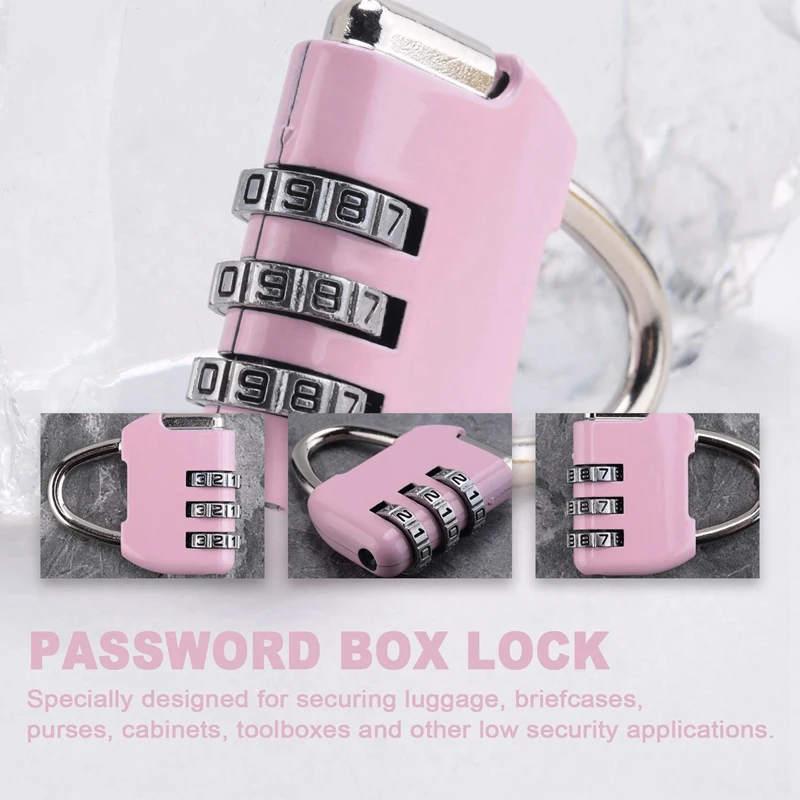 Luggage Box Resettable Combination Lock Padlock 3 Digit Number Pink
Luggage Box Resettable Combination Lock Padlock 3 Digit Number Pink