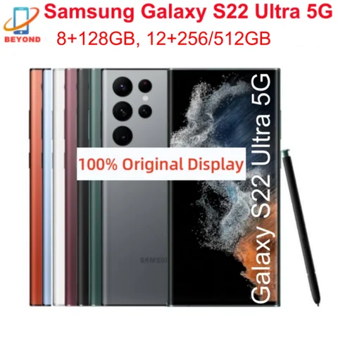 Samsung Galaxy S22 Ultra 5G S908U S908U1 S908E S908B S9080 S908N 6.8 "RAM 8/12GB ROM 128/256/512GB NFC S Pen Telefono cellulare originale
