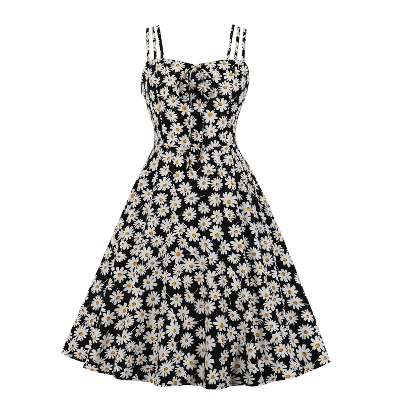 2025 New Retro Bow Front Cute Daisy Floral Print Women Dress Fashion Spaghetti Strap Summer Vacation Beach Vintage Swing Dresses
2025 New Retro Bow Front Cute Daisy Floral Print Women Dress Fashion Spaghetti Strap Summer Vacation Beach Vintage Swing Dresses