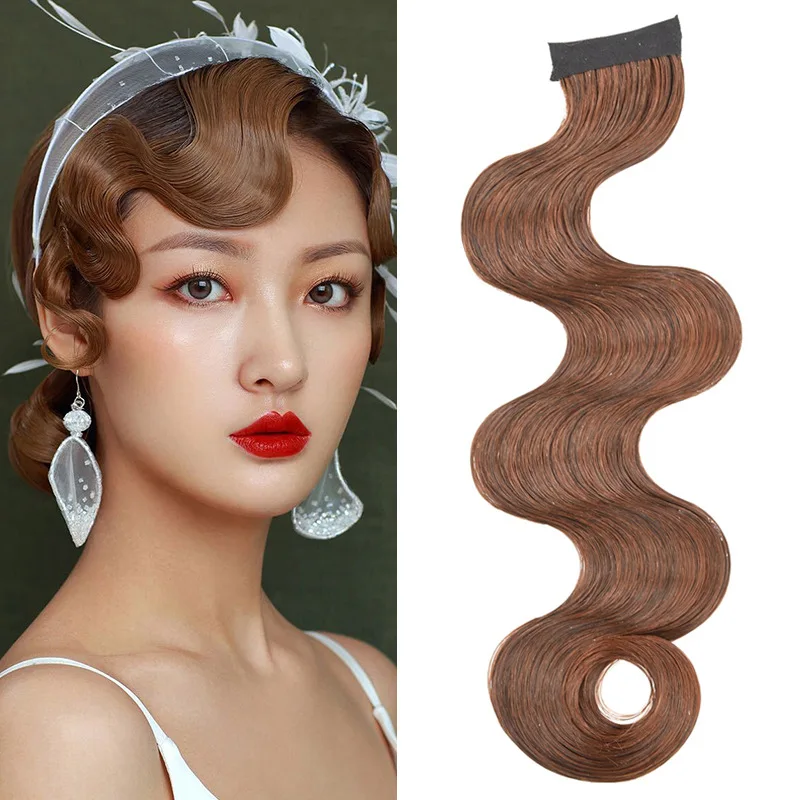 Vintage Matte Wavy Hair Piece Hair Extension Fashion Cheongsam Fake Bangs Curly Bangs Synthetic Hair Hair Bangs Wig for Women
Vintage Matte Wavy Hair Piece Hair Extension Fashion Cheongsam Fake Bangs Curly Bangs Synthetic Hair Hair Bangs Wig for Women