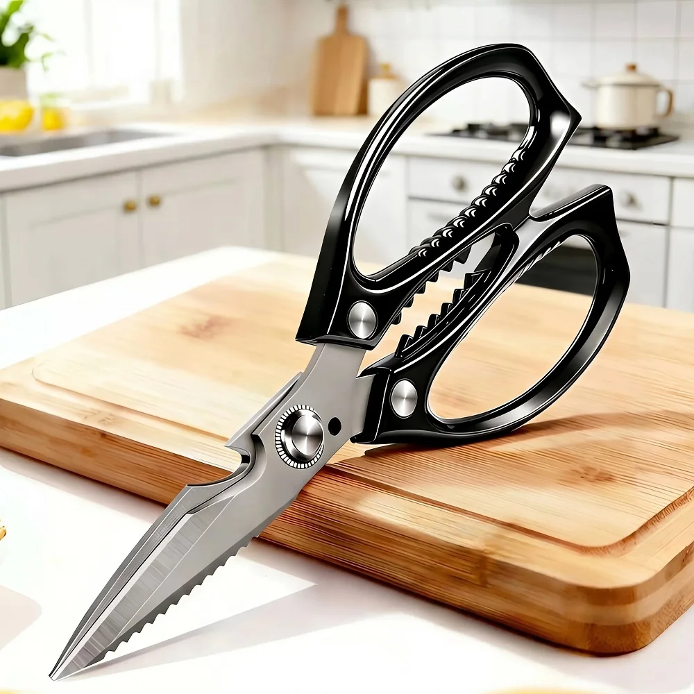 German Black Titanium Kitchen Scissors, Food Grade Stainless Steel Poultry Bone Shears for Chicken Duck Goose C2612
German Black Titanium Kitchen Scissors, Food Grade Stainless Steel Poultry Bone Shears for Chicken Duck Goose C2612