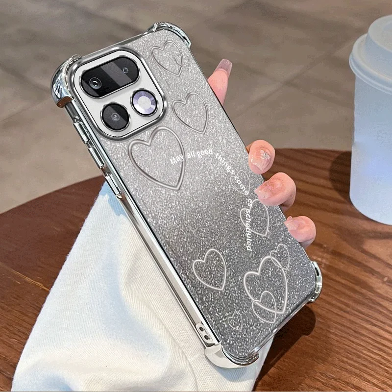 Glitter Plating Protective Cover For Realme 16 Pro 5G Case Flxebile TPU Four-corner Shockproof Loving Heart Pattern Fundas
Glitter Plating Protective Cover For Realme 16 Pro 5G Case Flxebile TPU Four-corner Shockproof Loving Heart Pattern Fundas