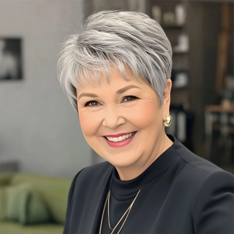 Short Grey Wig for Women Pixie Cut Light Grey Human Hair Wigs for Elderly Women 6 inch Lightweight Granny Grey Cool Machine Wigs
Short Grey Wig for Women Pixie Cut Light Grey Human Hair Wigs for Elderly Women 6 inch Lightweight Granny Grey Cool Machine Wigs