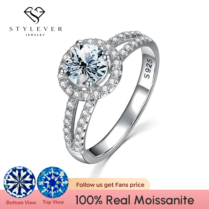 Stylever Moissanite Halo Rings for Women Round V shape Brilliant Solitaire Wedding Luxury Diamond Jewelry 925 Sterling Silver
Stylever Moissanite Halo Rings for Women Round V shape Brilliant Solitaire Wedding Luxury Diamond Jewelry 925 Sterling Silver