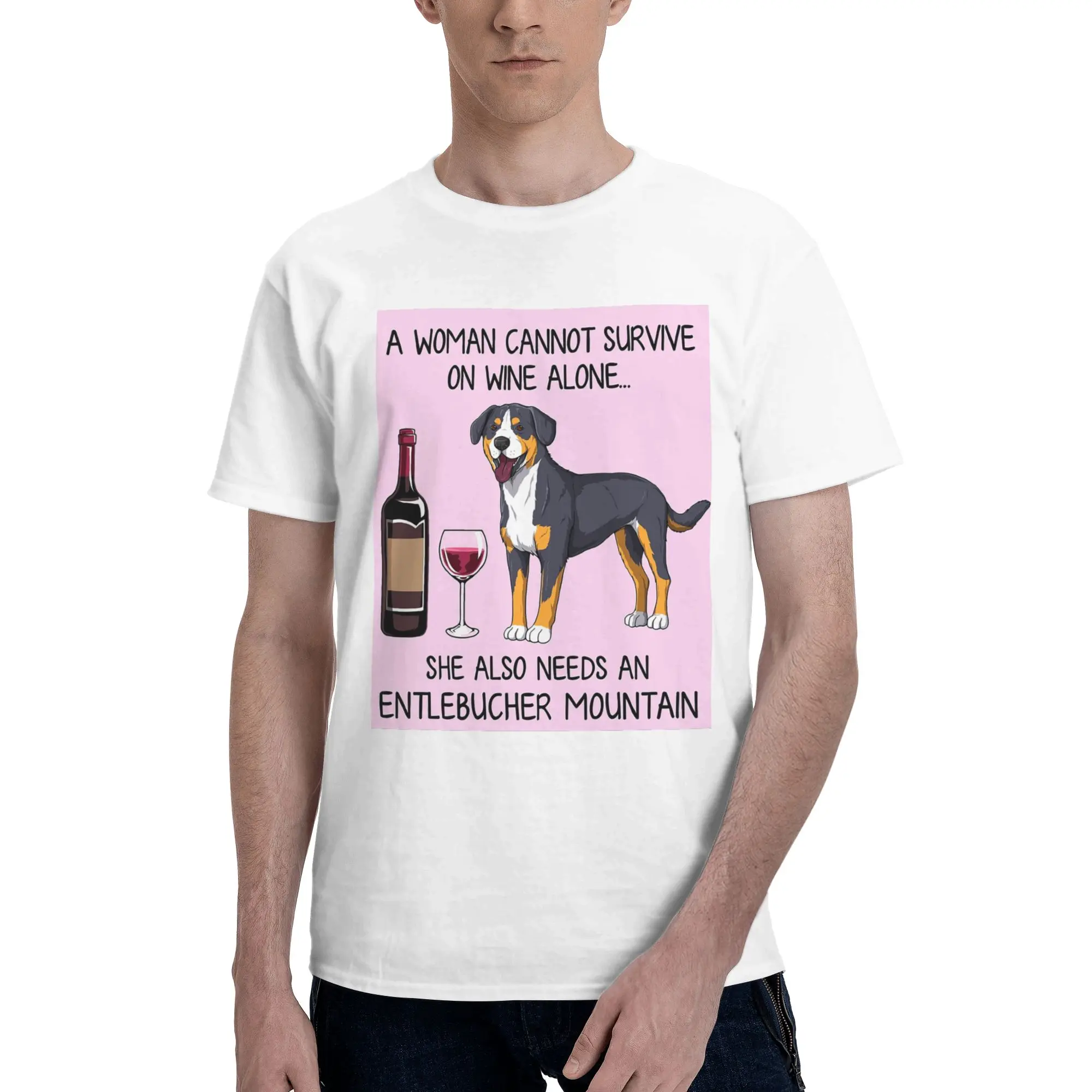 Entlebucher Mountain dog and wine 100% Cotton T-Shirt Men'sClassic T Shirts Men Round Neck Short Sleeve S-6XL
Entlebucher Mountain dog and wine 100% Cotton T-Shirt Men'sClassic T Shirts Men Round Neck Short Sleeve S-6XL