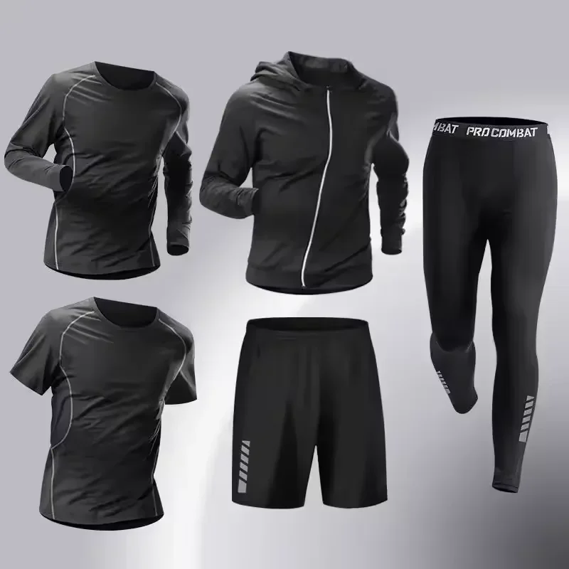 Sport 5-in-1 Men Fitness Compression Clothing Set Lightweight Jogging Training Dry Fit Sport Leggings
Sport 5-in-1 Men Fitness Compression Clothing Set Lightweight Jogging Training Dry Fit Sport Leggings