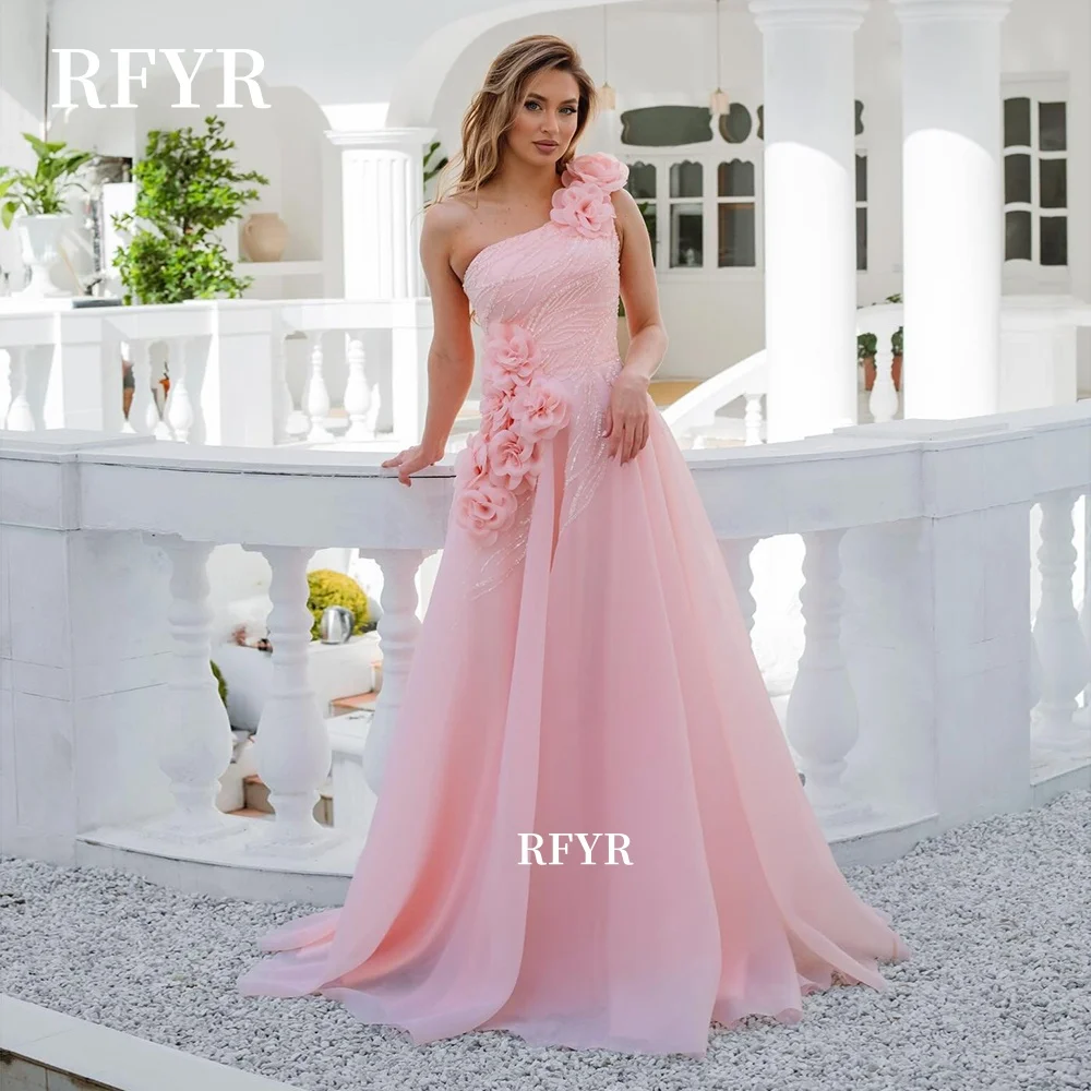 RFYR One Shoulder Evening Dresses A-Line Party Dress 3D Flowers Robe De Mariée Party Gown for Arabic Women Customized
RFYR One Shoulder Evening Dresses A-Line Party Dress 3D Flowers Robe De Mariée Party Gown for Arabic Women Customized