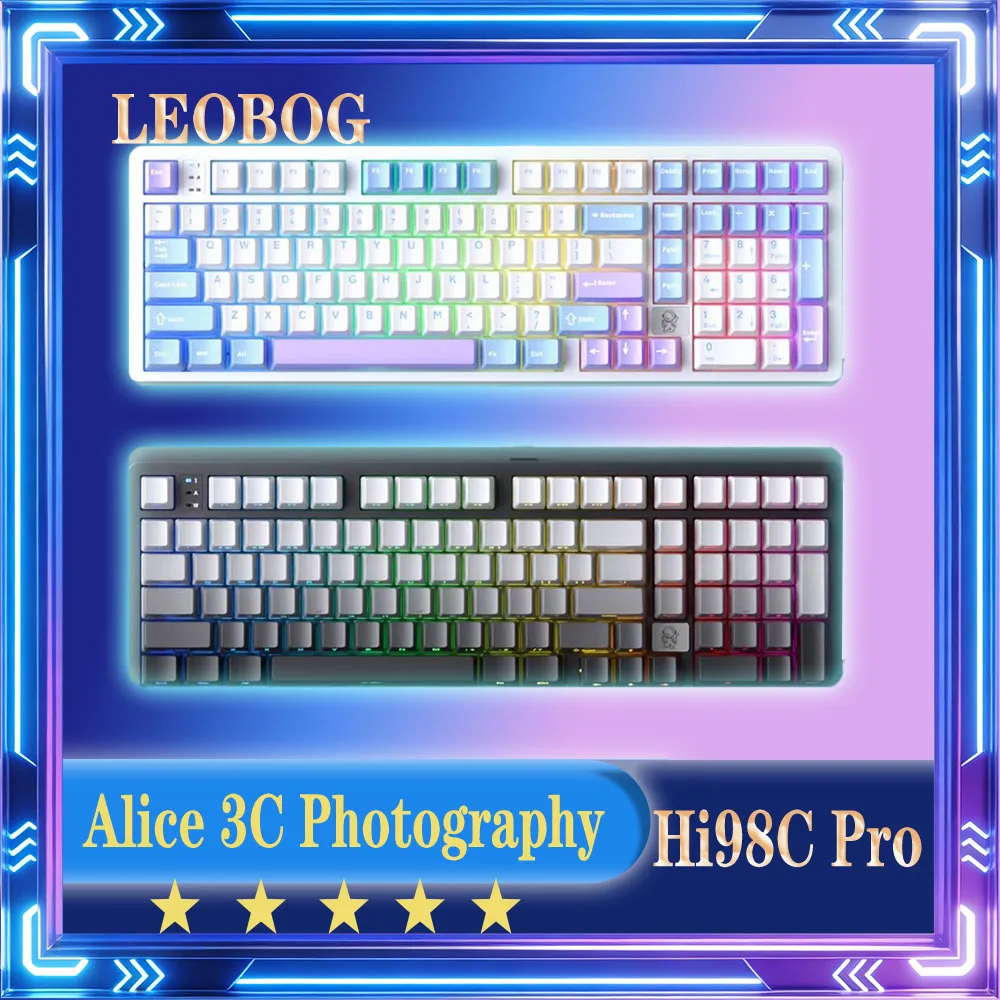 Механическая клавиатура LEOBOG Hi98C Pro, беспроводная, Bluetooth, три режима подключения, низкая задержка, для киберспорта, с возможностью горячей замены переключателей, длительное время автономной работы
Механическая клавиатура LEOBOG Hi98C Pro, беспроводная, Bluetooth, три режима подключения, низкая задержка, для киберспорта, с возможностью горячей замены переключателей, длительное время автономной работы