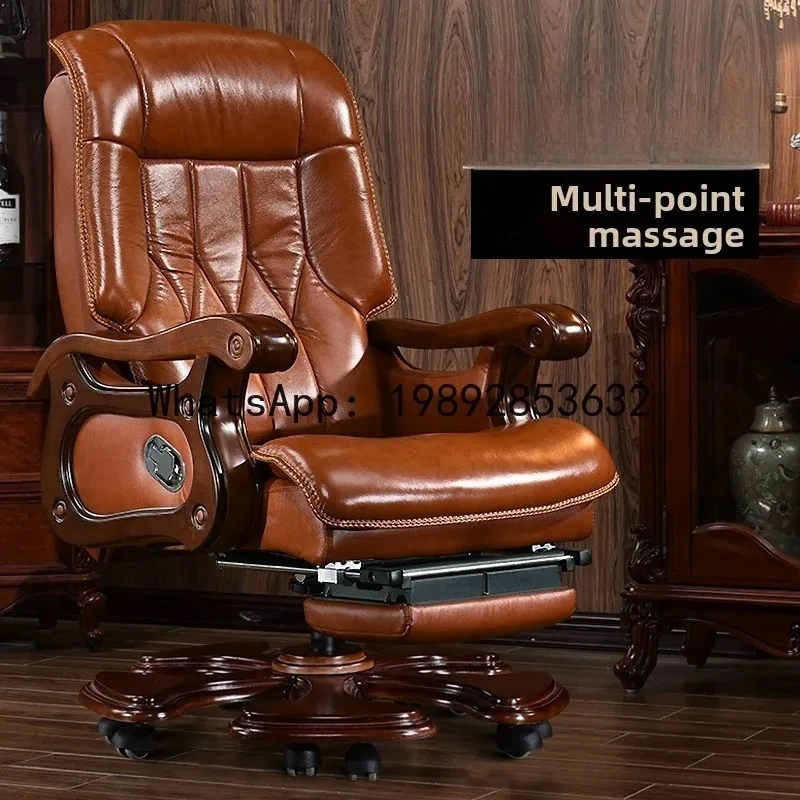 CZ Genuine Leather Executive Chair Chinese Style High-end Solid Wood Chair Home Reclining Business Computer Chair
CZ Genuine Leather Executive Chair Chinese Style High-end Solid Wood Chair Home Reclining Business Computer Chair