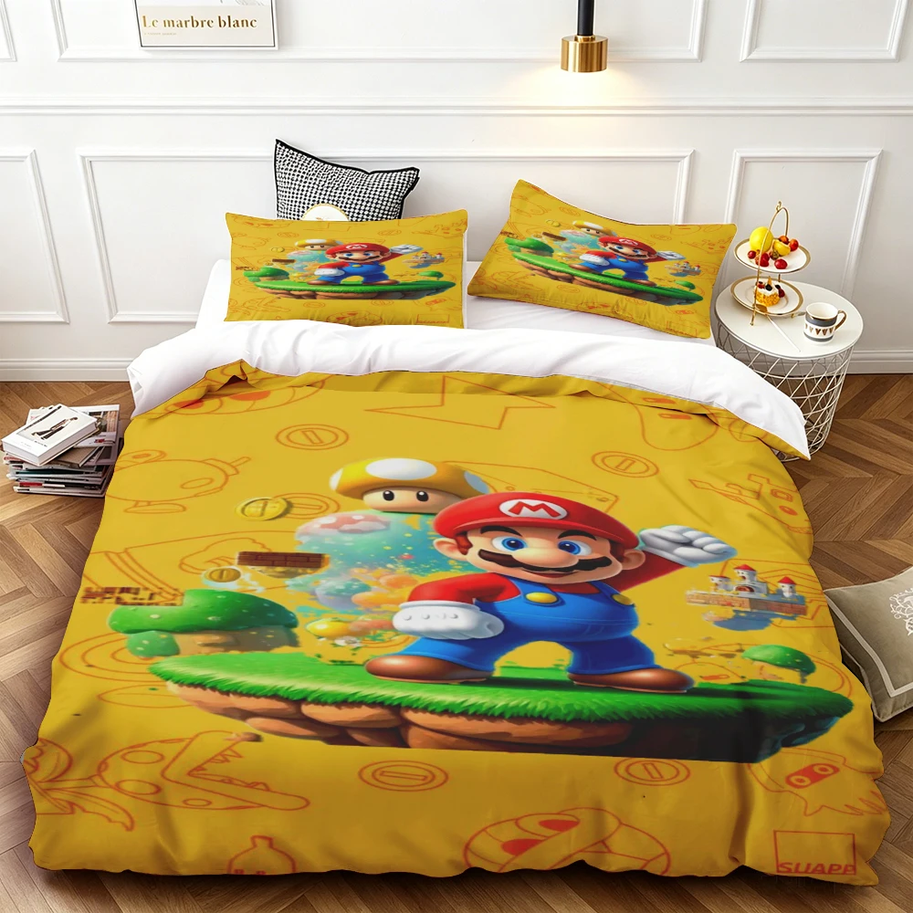 Cartoon Duvet Cover Teens Gifts Mario Bedding Set Comforter Cover Skin-friendly Breathable for Bedroom Home
Cartoon Duvet Cover Teens Gifts Mario Bedding Set Comforter Cover Skin-friendly Breathable for Bedroom Home