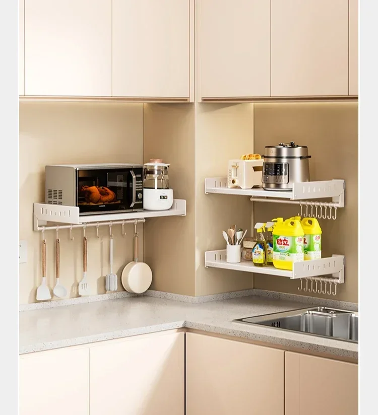 Stainless steel kitchen rack Wall-mounted seasoning rack Multifunctional microwave oven storage rack
Stainless steel kitchen rack Wall-mounted seasoning rack Multifunctional microwave oven storage rack