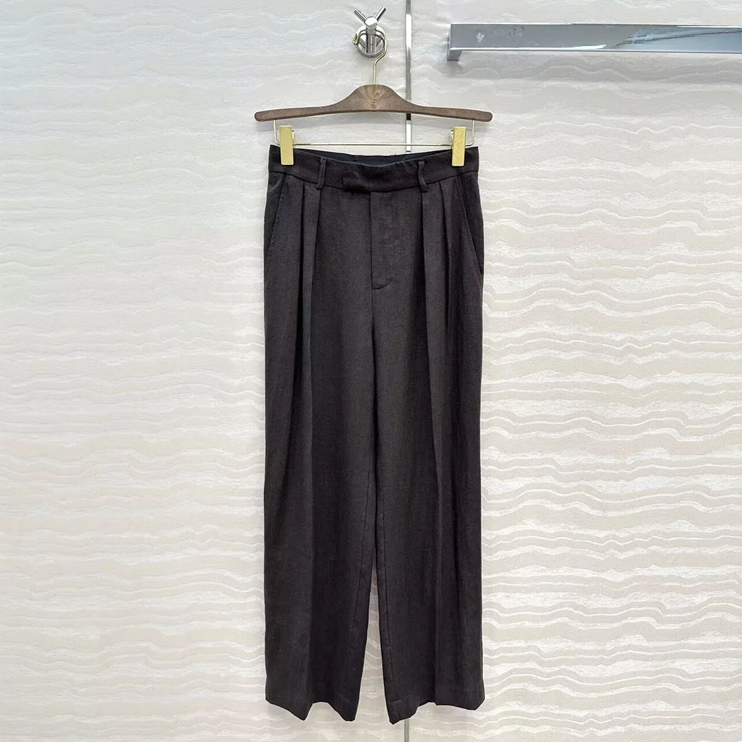New Autumn Vintage 100% Linen Loose Straight Pants Women High Waist Folds Solid Color Casual Old Money Style Trousers
New Autumn Vintage 100% Linen Loose Straight Pants Women High Waist Folds Solid Color Casual Old Money Style Trousers