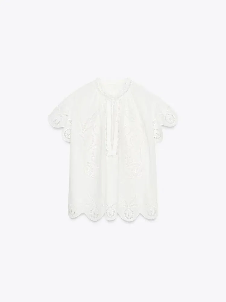 New Summer Women's ort Sve Embroidered Top Long f Skirt 4 Stitching Commute Sle Loose Fit V Ne Button Closure
New Summer Women's ort Sve Embroidered Top Long f Skirt 4 Stitching Commute Sle Loose Fit V Ne Button Closure
