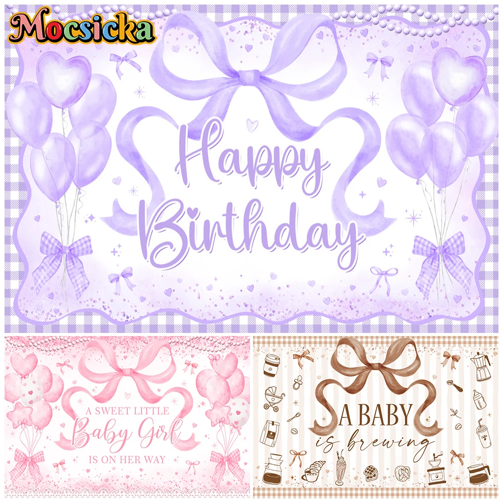 Mocsicka Baby Shower Girl Photography Backdrop Happy Birthday Party Children Portrait Backgrounds Bow Decors Photo Studio Banner
Mocsicka Baby Shower Girl Photography Backdrop Happy Birthday Party Children Portrait Backgrounds Bow Decors Photo Studio Banner