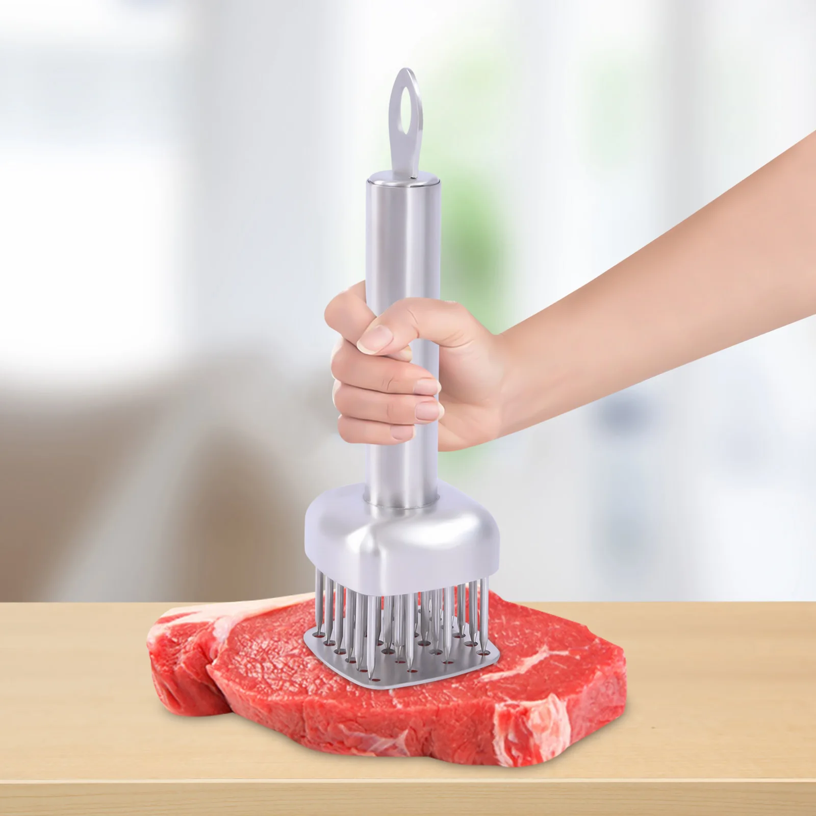 Meat Tenderizer Tool with 24 Ultra Sharp Stainless Steel Needles for Steak Suitable for BBQ Marinade(7.9x2.4Inch)
Meat Tenderizer Tool with 24 Ultra Sharp Stainless Steel Needles for Steak Suitable for BBQ Marinade(7.9x2.4Inch)