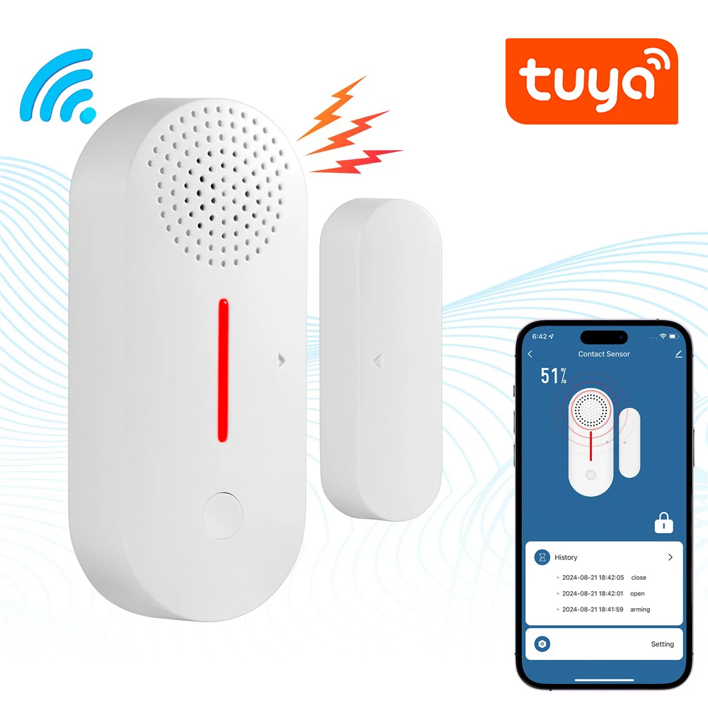 Умный беспроводной датчик открытия двери/окна Tuya Smart 2.4G WiFi, магнитный, для защиты дома
Умный беспроводной датчик открытия двери/окна Tuya Smart 2.4G WiFi, магнитный, для защиты дома
