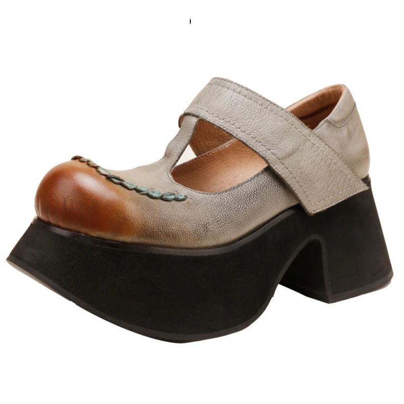 Fujin 8.5cm Ladies Autumn Summer Round Sandals Women Ethnic Genuine Leather Platform Wedge Shoes Spring Luxury Hook Mary Jane
Fujin 8.5cm Ladies Autumn Summer Round Sandals Women Ethnic Genuine Leather Platform Wedge Shoes Spring Luxury Hook Mary Jane