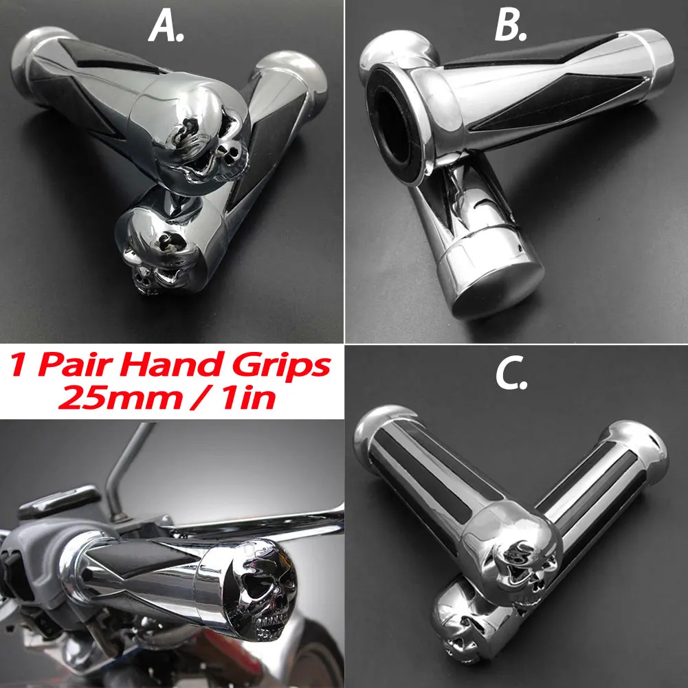 25mm 1" Motorcycle Skull handlebar Hand Grips Billet For Harley Honda Suzuki Boulevard Marauder Volusia Intruder 800 1400 1500
25mm 1" Motorcycle Skull handlebar Hand Grips Billet For Harley Honda Suzuki Boulevard Marauder Volusia Intruder 800 1400 1500