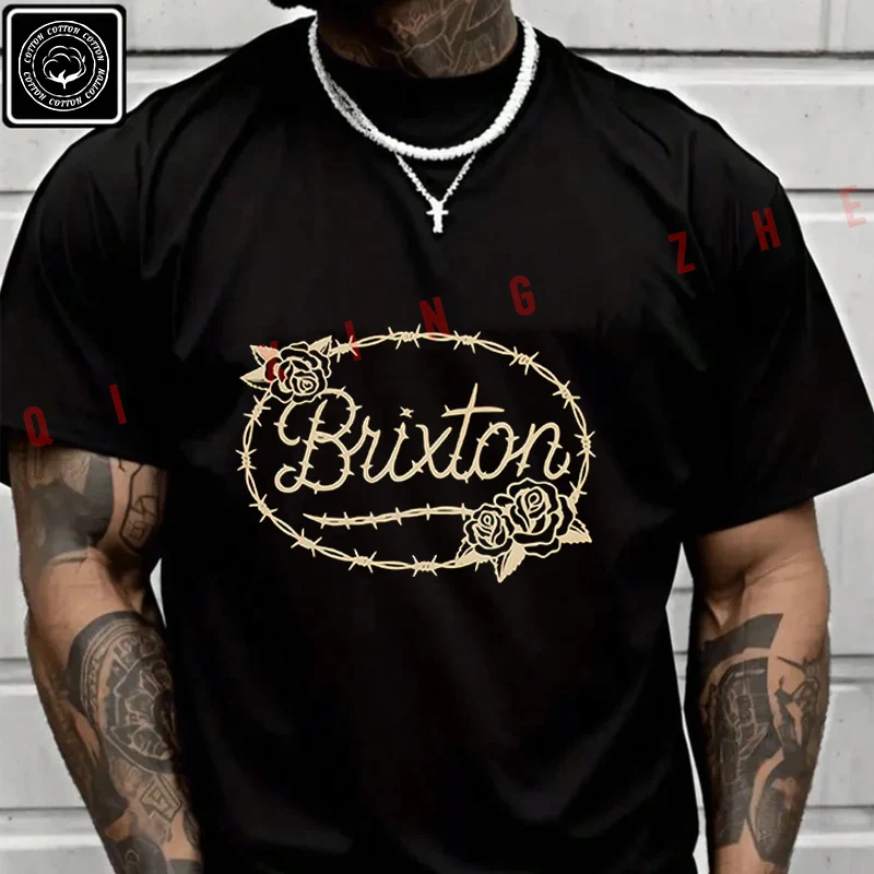 Motorcycle BRIXTON Barbed Wire Men's And Women's T-shirt Summer Cotton Short Sleeved Casual Basic TShirt Tops
Motorcycle BRIXTON Barbed Wire Men's And Women's T-shirt Summer Cotton Short Sleeved Casual Basic TShirt Tops