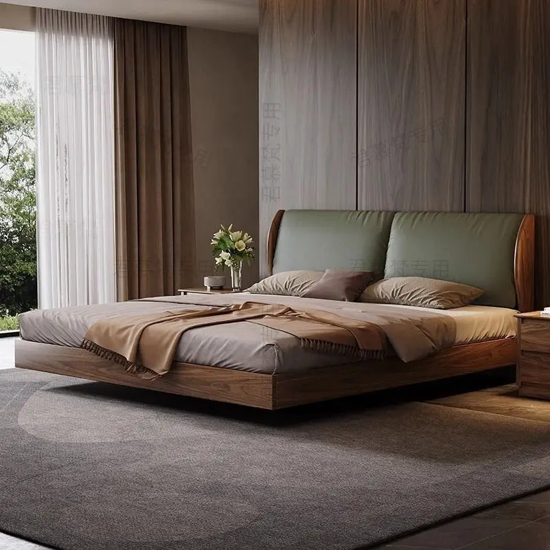 Black walnut solid wood bed leather first layer cowhide soft bag
Black walnut solid wood bed leather first layer cowhide soft bag