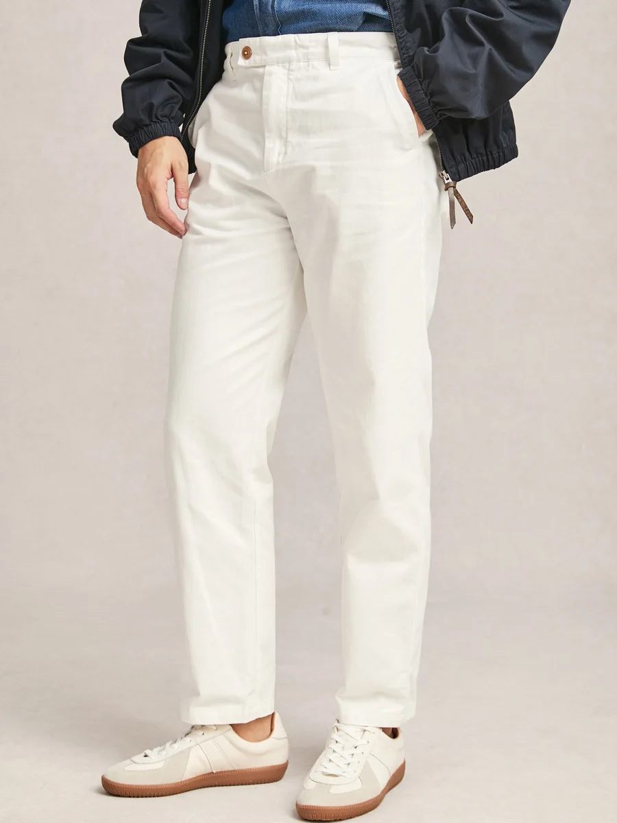 Casual old money style straight pants spring and autumn slim fit twill white pure cotton casual pants high-end trousers for men
Casual old money style straight pants spring and autumn slim fit twill white pure cotton casual pants high-end trousers for men