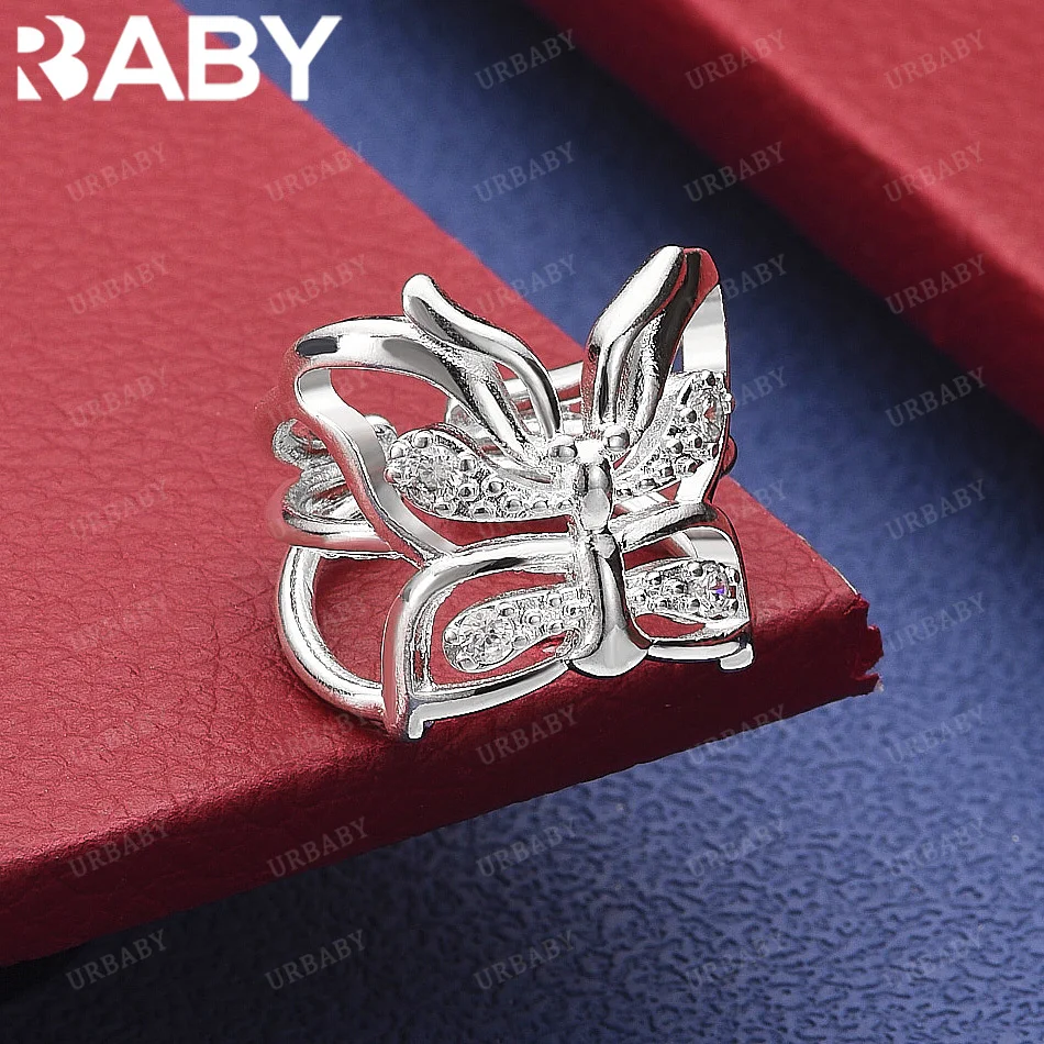 URBABY 925 Sterling Silver Zircon Butterfly Open Ring Grace Jewelry Trend Fashionable Birthday Party Gifts
URBABY 925 Sterling Silver Zircon Butterfly Open Ring Grace Jewelry Trend Fashionable Birthday Party Gifts