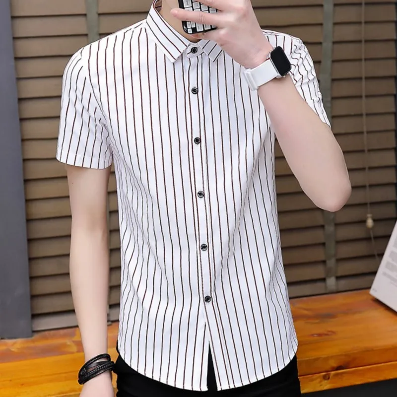 High Quality New Men's Shirt Short Sleeve Summer Shirt Korean Casual Business Slim Striped Trend Shirt Plus Size M-3xl
High Quality New Men's Shirt Short Sleeve Summer Shirt Korean Casual Business Slim Striped Trend Shirt Plus Size M-3xl