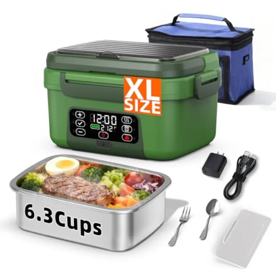 XL 6.3-Cups Cordless Electric Heated Lunch Box for Adults 20000mAh Rechargeable Battery Powered Smart Self Heating Lunchbox for
XL 6.3-Cups Cordless Electric Heated Lunch Box for Adults 20000mAh Rechargeable Battery Powered Smart Self Heating Lunchbox for