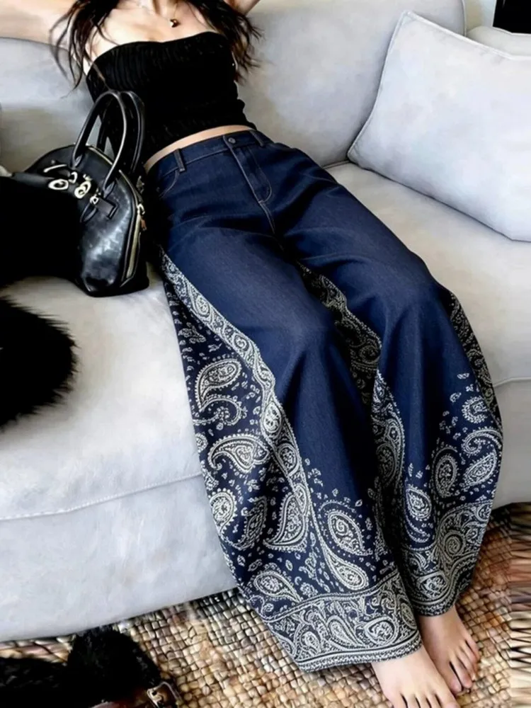 Blue Embroidered Wide Leg Jeans Women's Summer New Loose Casual Long Pants High Waist Straight Tube Trousers Commute Style
Blue Embroidered Wide Leg Jeans Women's Summer New Loose Casual Long Pants High Waist Straight Tube Trousers Commute Style