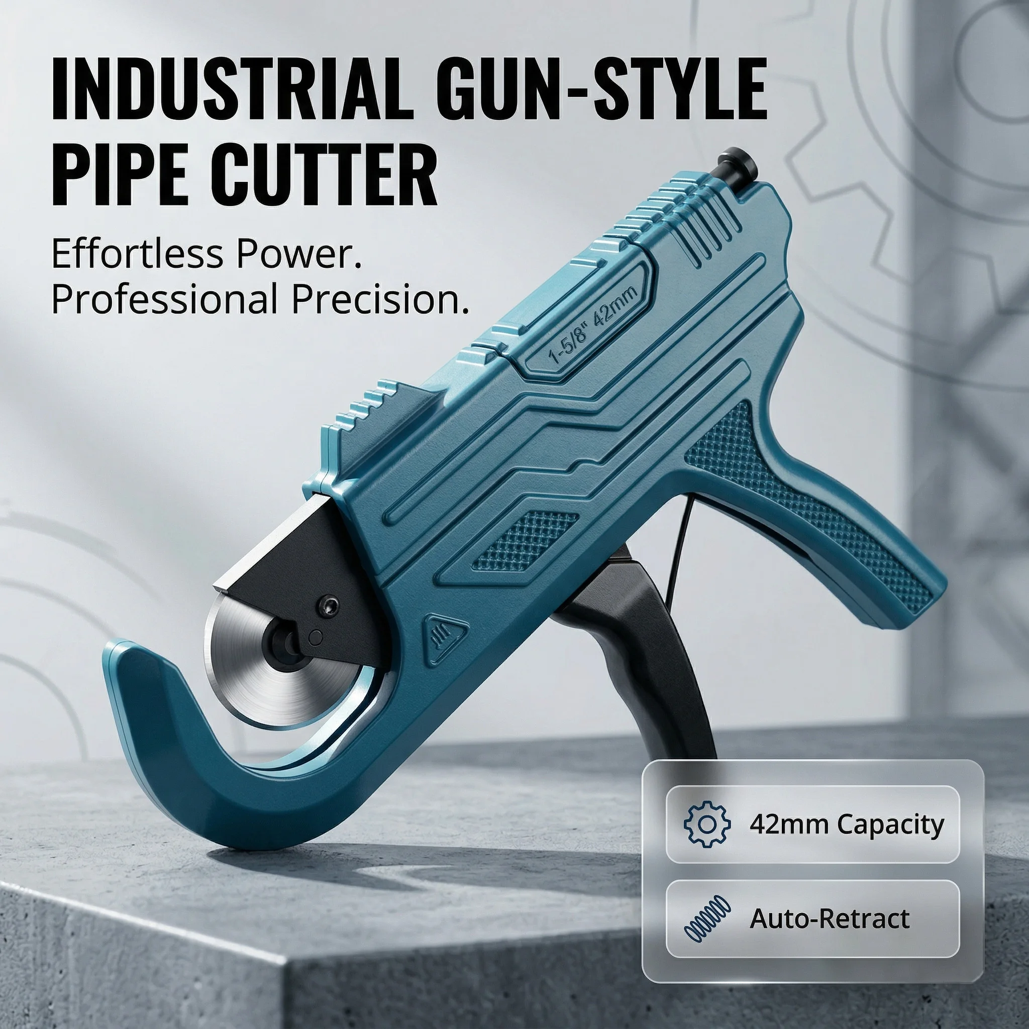 42mm Ratchet Pipe Cutter【Pipe Cutter】One-hand Plastic Tube Cutter for PEX PVC PPR with Deburring Tool & SK5 Blade
42mm Ratchet Pipe Cutter【Pipe Cutter】One-hand Plastic Tube Cutter for PEX PVC PPR with Deburring Tool & SK5 Blade