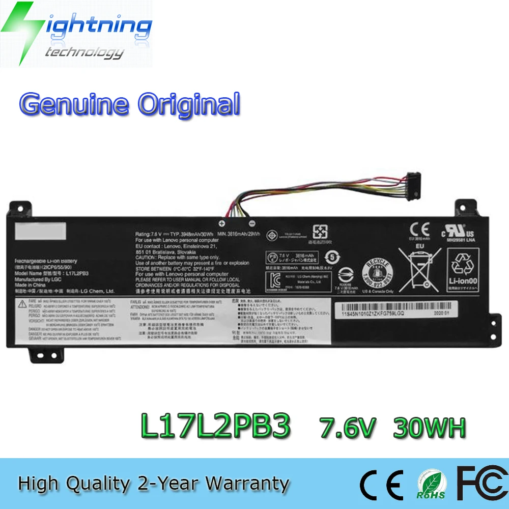 Brand New Genuine Original L17L2PB3 7.6V 30Wh Laptop Battery for Lenovo V130-15IKB V130-15IGM L17C2PB3 L17M2PB3
Brand New Genuine Original L17L2PB3 7.6V 30Wh Laptop Battery for Lenovo V130-15IKB V130-15IGM L17C2PB3 L17M2PB3