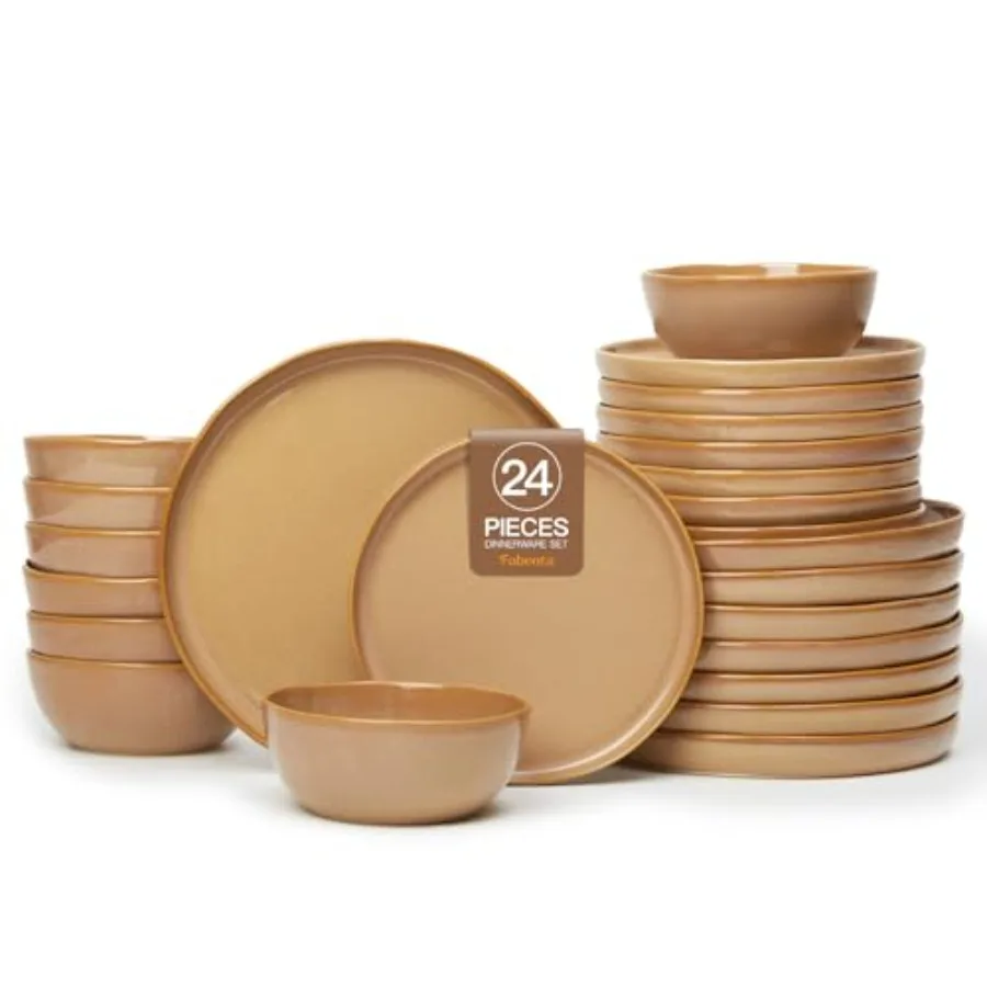 Handcrafted Dish Set for 824 Piece Rustic Brown Ceramic Plates and Bowls Set Vintage-Inspired Dinnerware Sets for Hosting Every
Handcrafted Dish Set for 824 Piece Rustic Brown Ceramic Plates and Bowls Set Vintage-Inspired Dinnerware Sets for Hosting Every