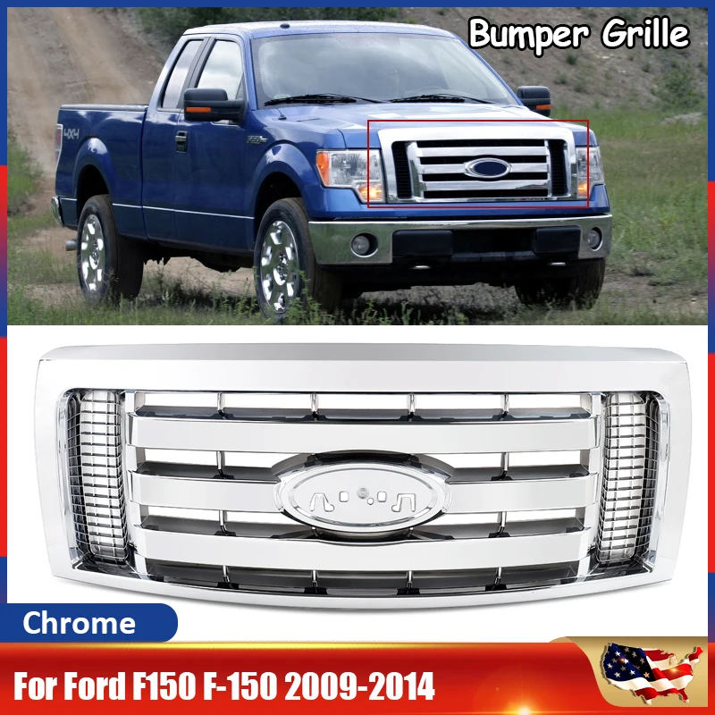 SAIQINGSP Fits For Ford F-150 F150 2009-2014 Model Front Bumper Grille Grill Chrome Car Accessories Tools
SAIQINGSP Fits For Ford F-150 F150 2009-2014 Model Front Bumper Grille Grill Chrome Car Accessories Tools