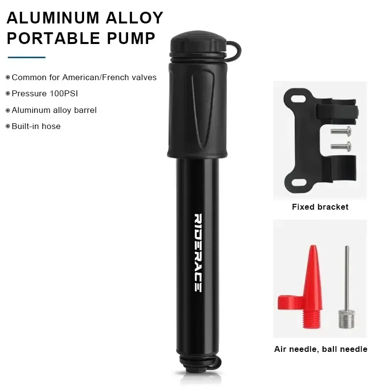 RIDERACE Bike Pump Portable Mini Cycling Hand Air Pump High Pressure Ball MTB Road Bicycle Tire Inflator Schrader Presta Valve
RIDERACE Bike Pump Portable Mini Cycling Hand Air Pump High Pressure Ball MTB Road Bicycle Tire Inflator Schrader Presta Valve