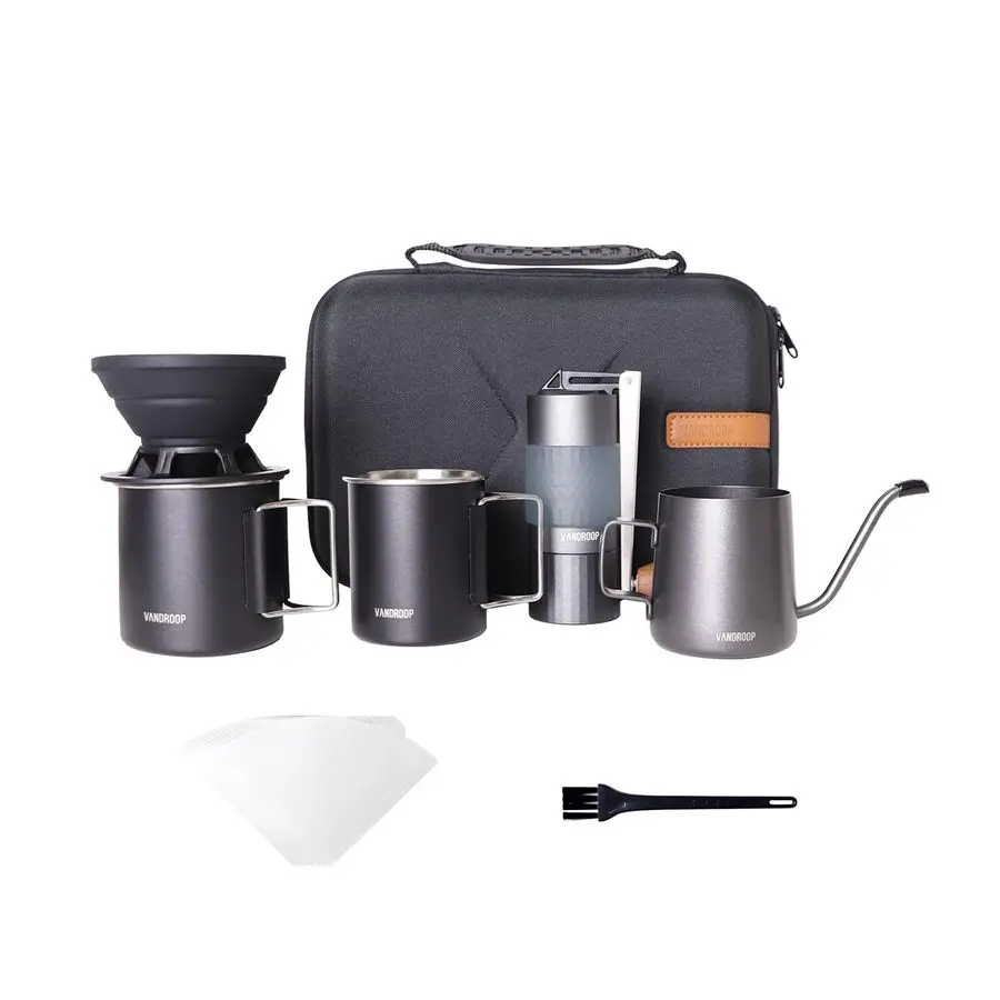 Набор для заваривания кофе методом пуровер, портативный комплект «ВСЁ В ОДНОМ» с ручной кофемолкой из нержавеющей стали с коническими жерновами, складной силиконовый
Набор для заваривания кофе методом пуровер, портативный комплект «ВСЁ В ОДНОМ» с ручной кофемолкой из нержавеющей стали с коническими жерновами, складной силиконовый