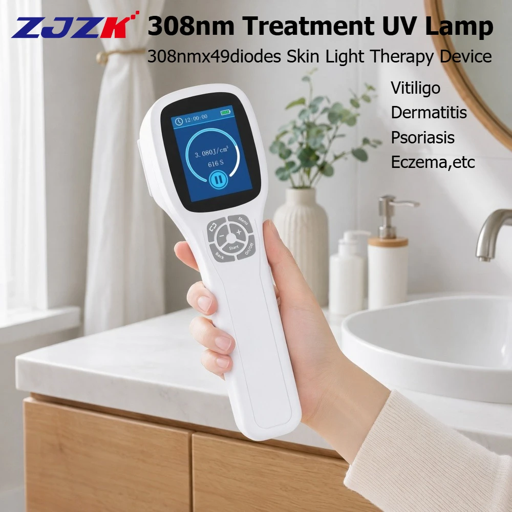 ZJZK 308nm Excimer Laser Non-invasive UVB Phototherapy Light Therapy 49Diodes for Psoriasis Vitiligo Spots Eczema Skin Disease
ZJZK 308nm Excimer Laser Non-invasive UVB Phototherapy Light Therapy 49Diodes for Psoriasis Vitiligo Spots Eczema Skin Disease